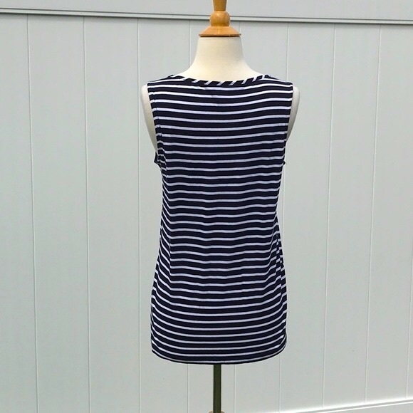 NWT Jones New York Signature Black & White Striped Sleeveless Tunic Top Size Med - Picture 6 of 14